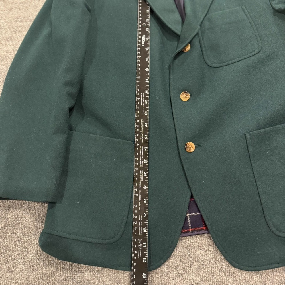 Tommy Hilfiger Green Wool Blend Blazer Jacket Removable Vest Plaid Lined Mens M - Picture 15 of 15